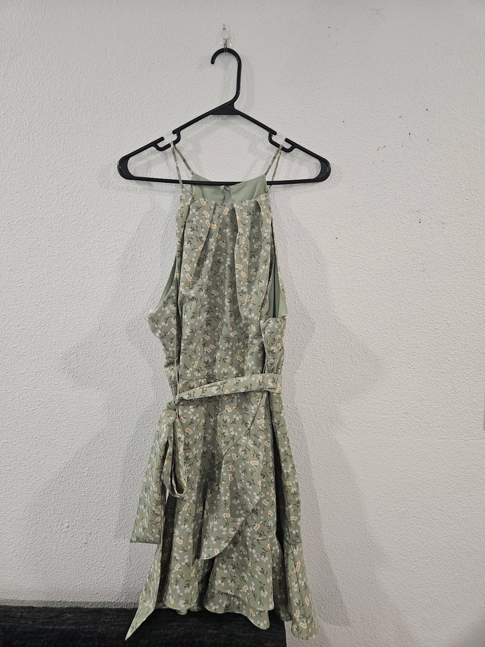 B. Smart Sage Green Floral Mini Dress